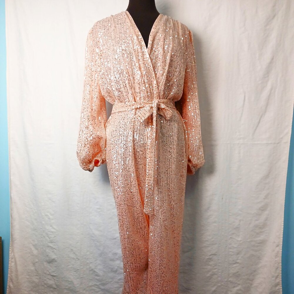 Soft Peach Sparkly Jumpsuit